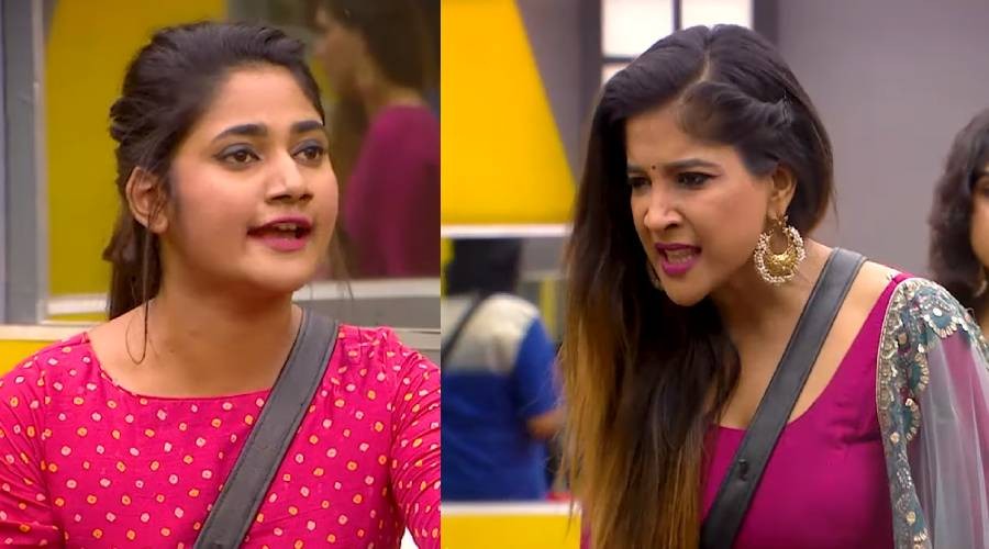 அடித்துக்கொள்ளும் அளவிற்கு சண்டையிட்டு கொண்ட லொஸ்லியா சாக்ஷி.. அமைதியாக வேடிக்கை பார்க்கும் கவின்...! 7