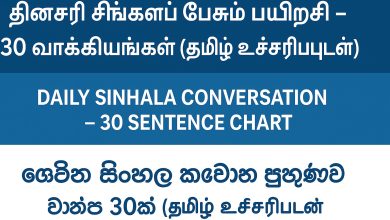 தினசரி சிங்களப் பேசும் பயிற்சி – 30 வாக்கியங்கள் (தமிழ் உச்சரிப்புடன்) 5